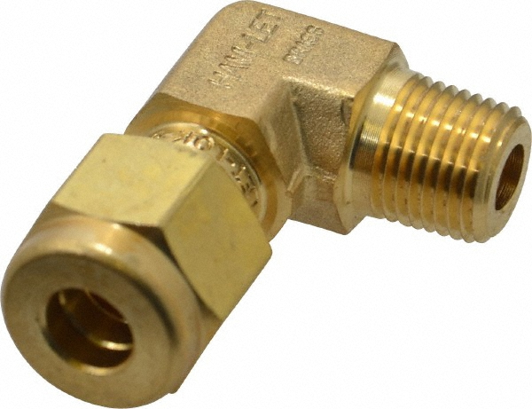 Parker Compression Tube Male Elbow: 1/4" Tube OD, Compression x MNPT - 4-4 CBZ-B