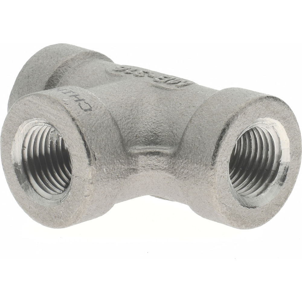 Merit Brass Pipe Tee: 1/8", 316 Stainless Steel - K606-02