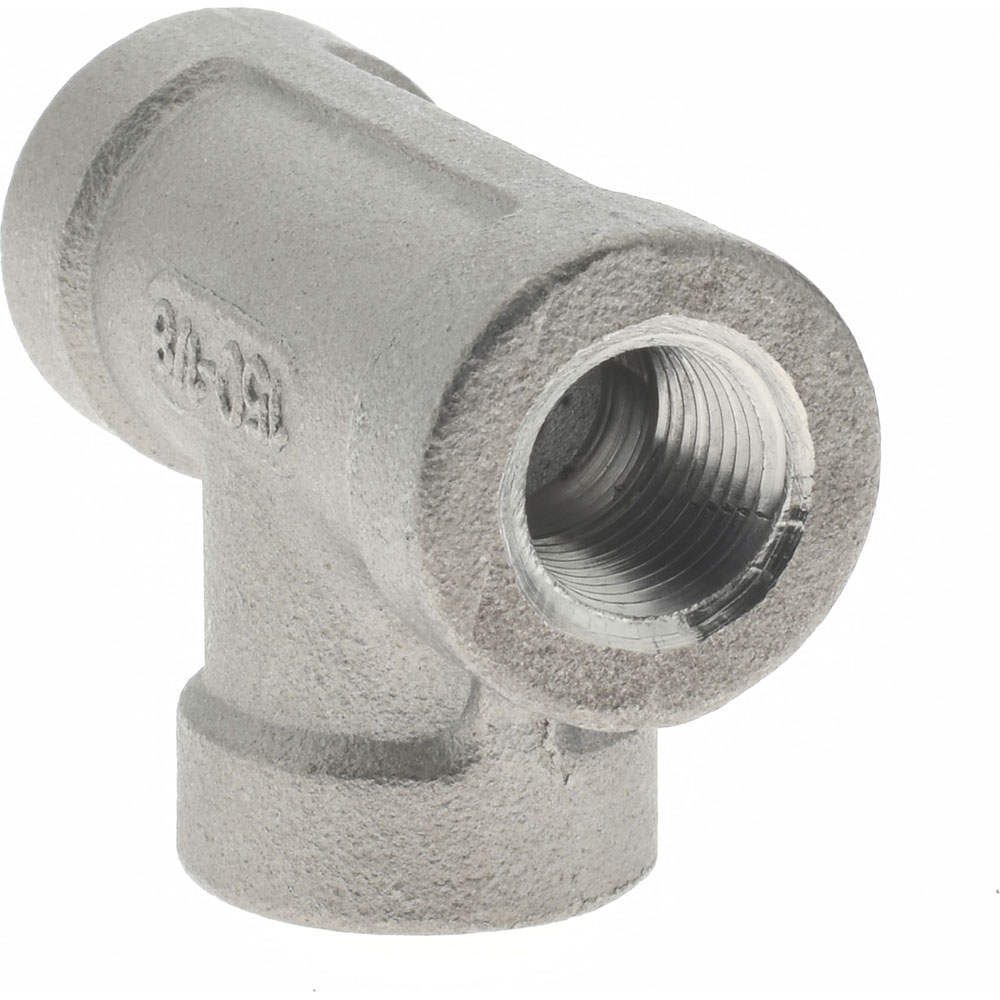 Merit Brass Pipe Tee: 1/8", 316 Stainless Steel - K606-02