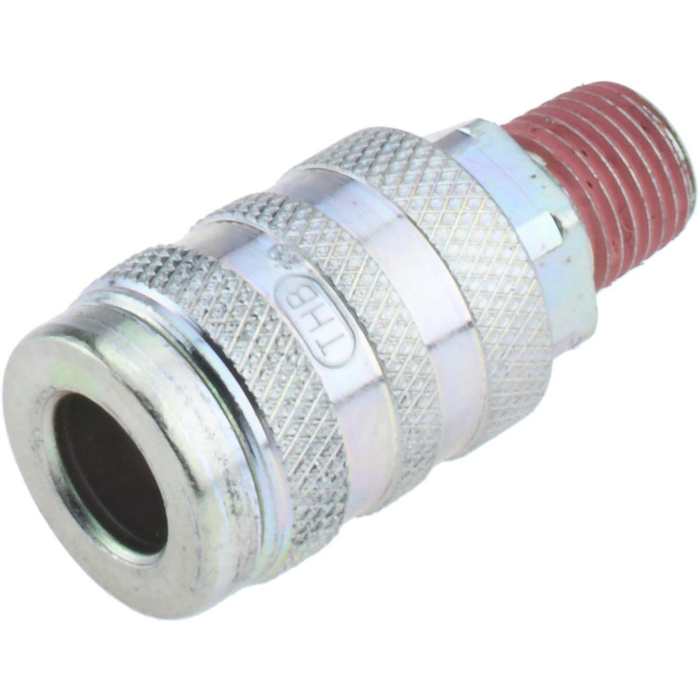 Value Collection 5 Piece 1/4" Body 1/4 NPT 215 psi Zinc Industrial Pneumatic Coupling Plug Set - 2311082531
