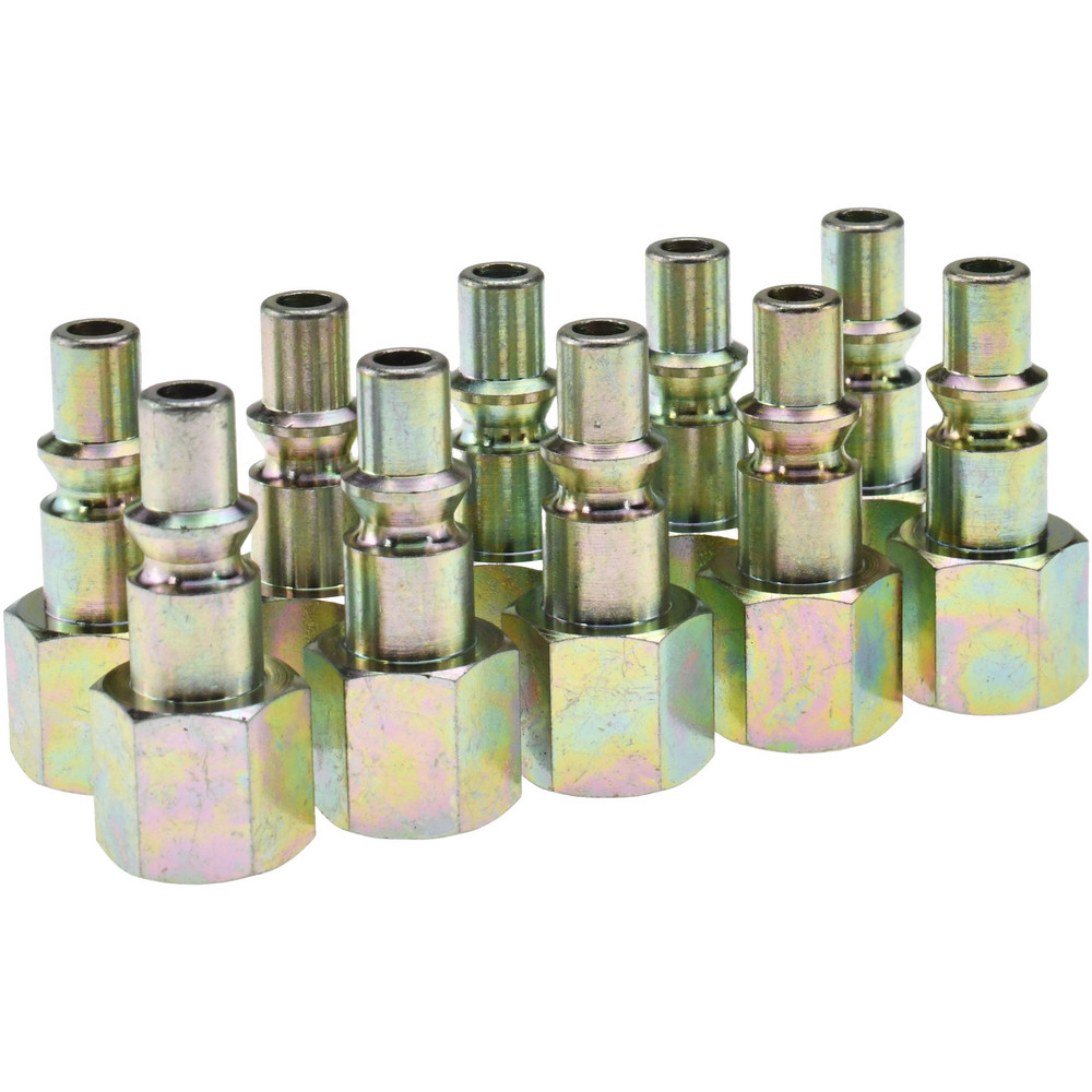 Value Collection 5 Piece 1/4" Body 1/4 NPT 215 psi Zinc Industrial Pneumatic Coupling Plug Set - 2311082531