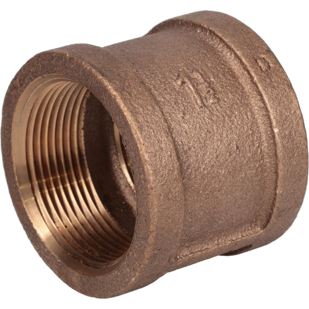 Merit Brass Brass Pipe Coupling: 1-1/2" Fitting, Threaded, FNPT x FNPT, Class 125, Lead Free - XNL111-24