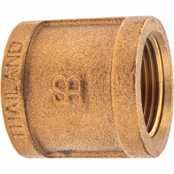 Merit Brass Brass Pipe Coupling: 1-1/2" Fitting, Threaded, FNPT x FNPT, Class 125, Lead Free - XNL111-24