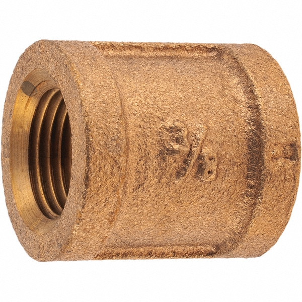 Merit Brass Brass Pipe Coupling: 1-1/2" Fitting, Threaded, FNPT x FNPT, Class 125, Lead Free - XNL111-24