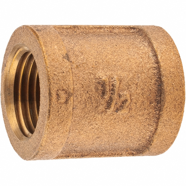 Merit Brass Brass Pipe Coupling: 1-1/2" Fitting, Threaded, FNPT x FNPT, Class 125, Lead Free - XNL111-24