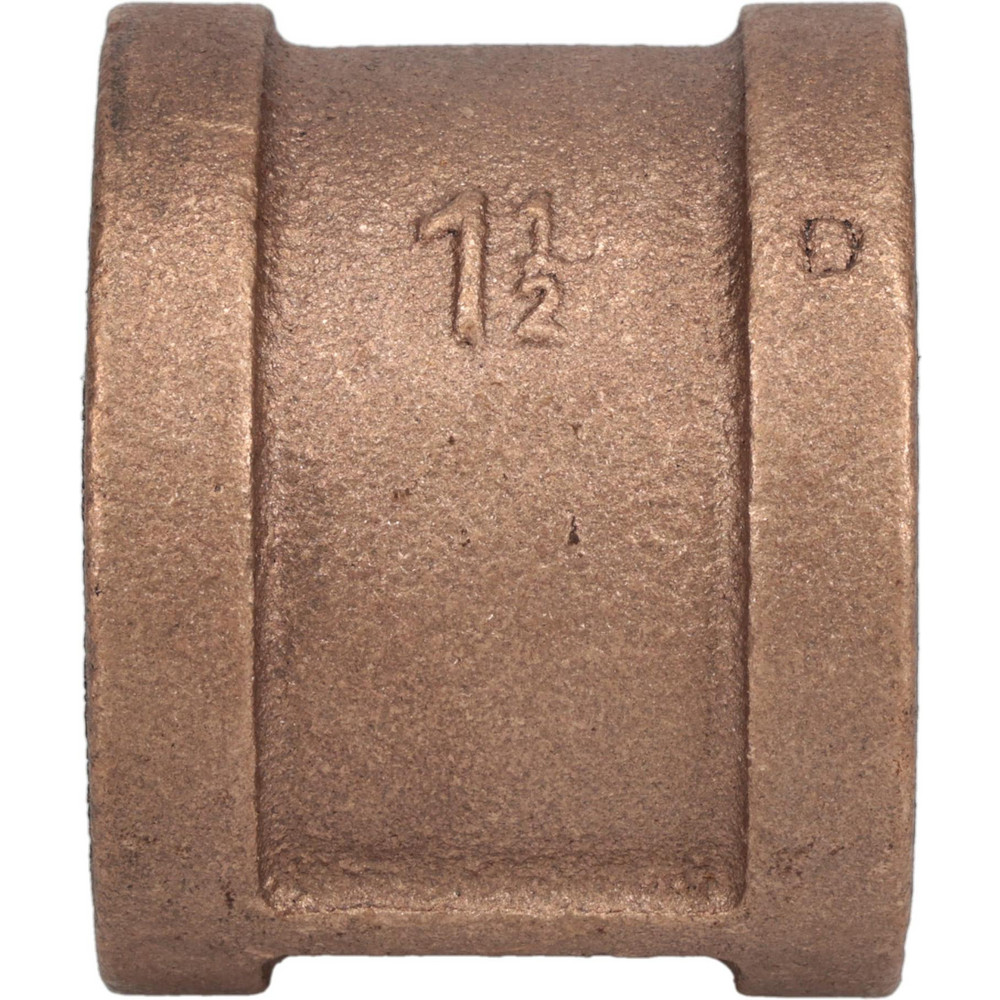 Merit Brass Brass Pipe Coupling: 1-1/2" Fitting, Threaded, FNPT x FNPT, Class 125, Lead Free - XNL111-24