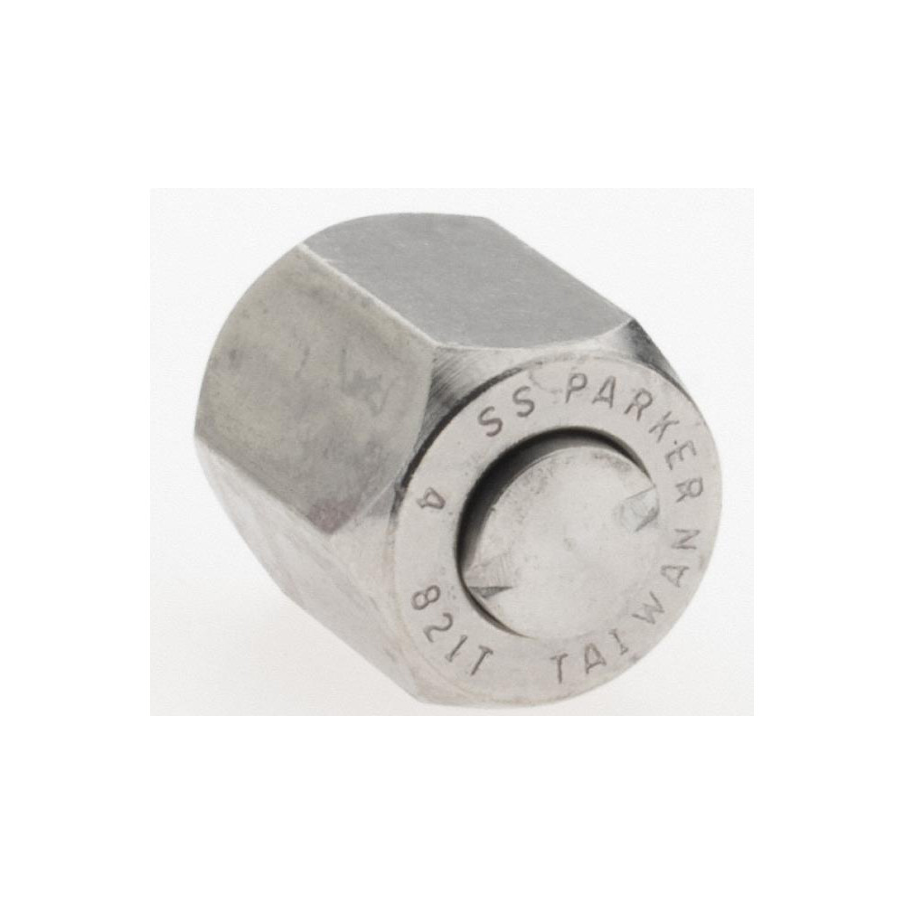 Parker Stainless Steel Flared Tube Cap: 1/4" OD, 37 deg Flared Angle - PT-00320