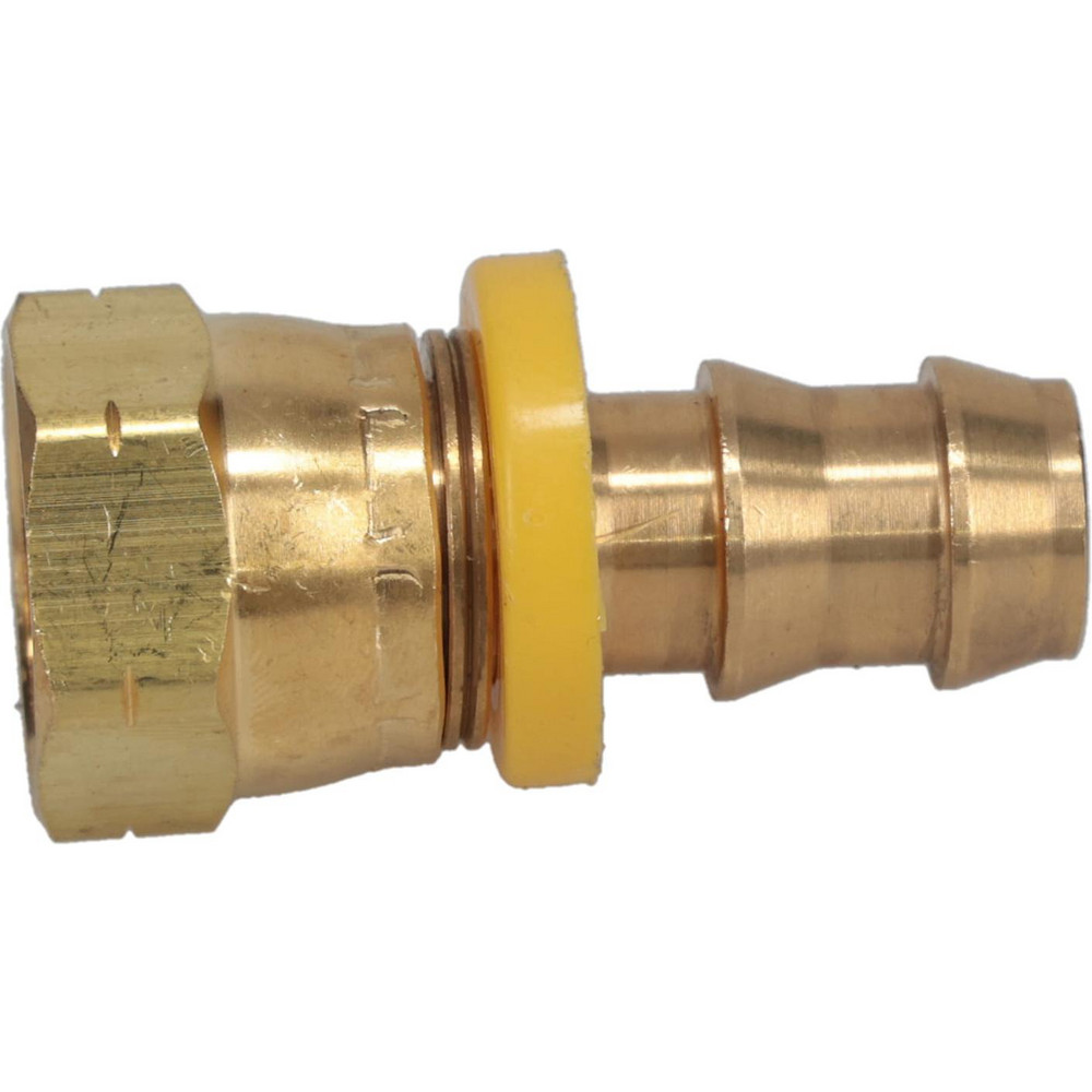 CerroBrass Barbed Push-On Hose Female Connector: 3/4" UNF, Brass, 1/2" Barb - 30234