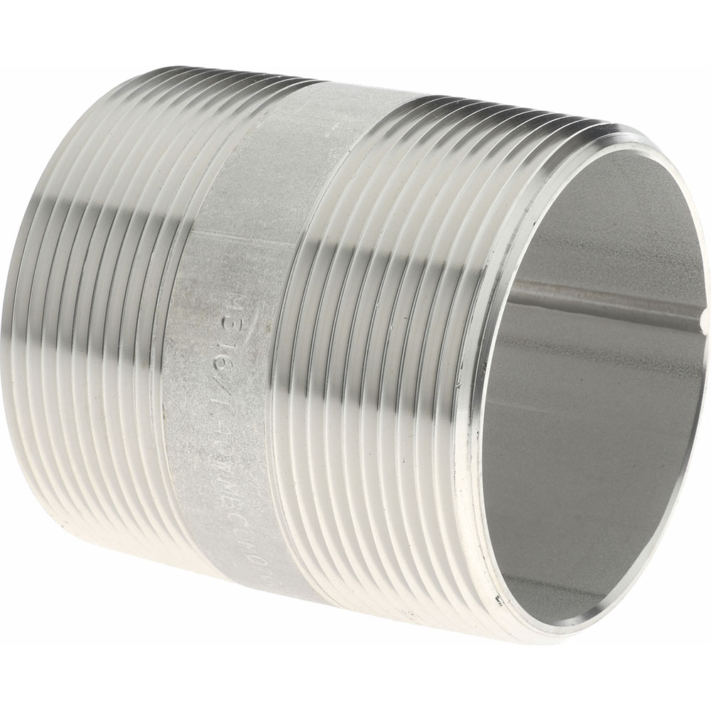Merit Brass Stainless Steel Pipe Nipple: 2" Pipe, Grade 316 & 316L - 6032-250