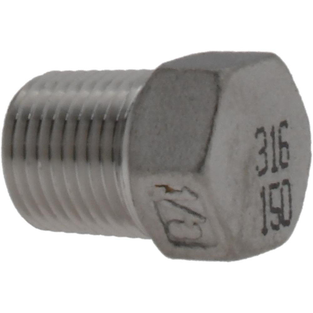 Merit Brass Pipe Hex Plug: 1/8", 316 Stainless Steel - K617H-02