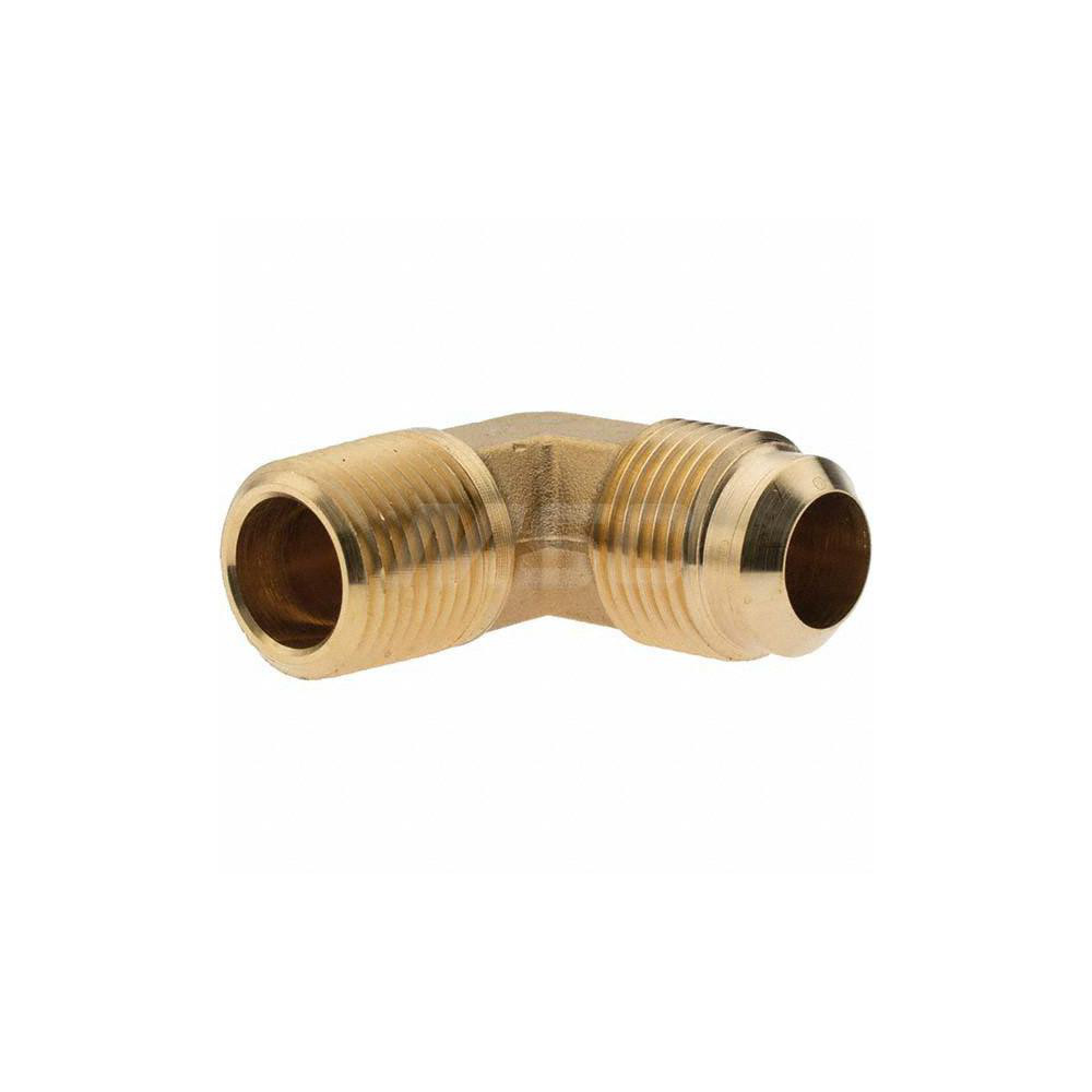 Parker Brass Flared Tube 90 Deg Male Elbow: 5/8" OD, 1/2-14 Thread, 45 deg Flared Angle - BD-149F-10-8-1