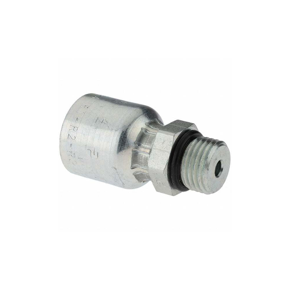 Parker Hydraulic Hose Male Rigid Fitting: 0.25" ID, 4 mm, 9/16-18 - KP81361