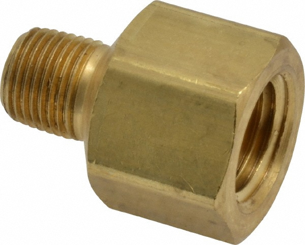 Parker Industrial Pipe Bushing: 1/8" Female Thread, 3/8" Male Thread, MNPTF x FNPTF - 209P-6-2