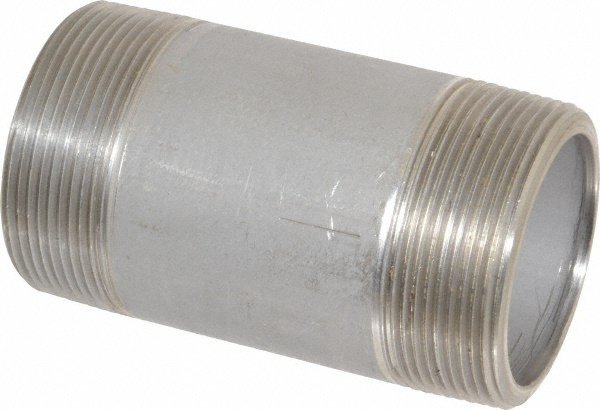 Merit Brass Stainless Steel Pipe Nipple: 2" Pipe, Grade 304 & 304L - 4532-350
