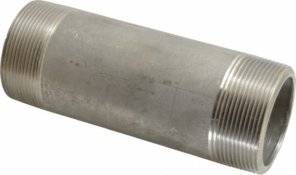 Merit Brass Stainless Steel Pipe Nipple: 2" Pipe, Grade 304 & 304L - 4532-350