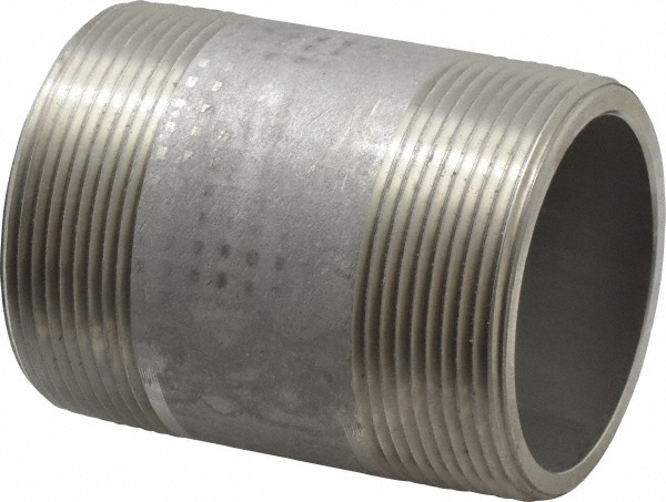 Merit Brass Stainless Steel Pipe Nipple: 2" Pipe, Grade 304 & 304L - 4532-350