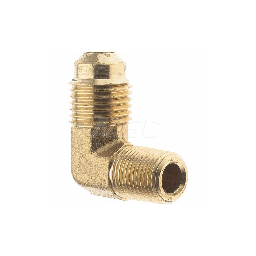 Parker Flared Tube 90 Deg Male Elbow: 5/16" OD, 1/8-27 Thread, 45 deg Flared Angle - 11026