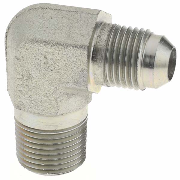 Parker Flared Tube 90 Deg Male Elbow: 5/16" OD, 1/8-27 Thread, 45 deg Flared Angle - 11026