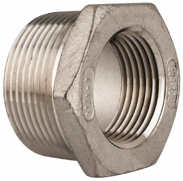 Merit Brass Pipe Bushing: 1-1/4 x 1", 304 Stainless Steel - K414-2016