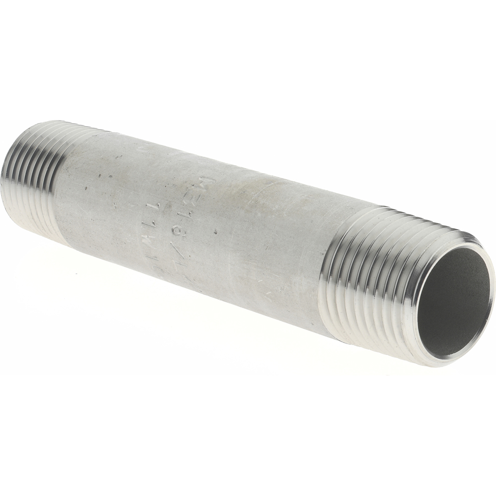 Merit Brass Stainless Steel Pipe Nipple: 3/8" Pipe, Grade 316 & 316L - 6006-300