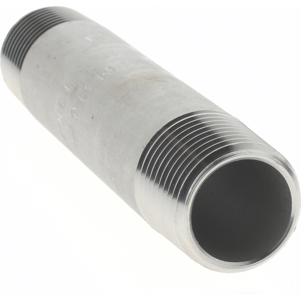 Merit Brass Stainless Steel Pipe Nipple: 3/8" Pipe, Grade 316 & 316L - 6006-300