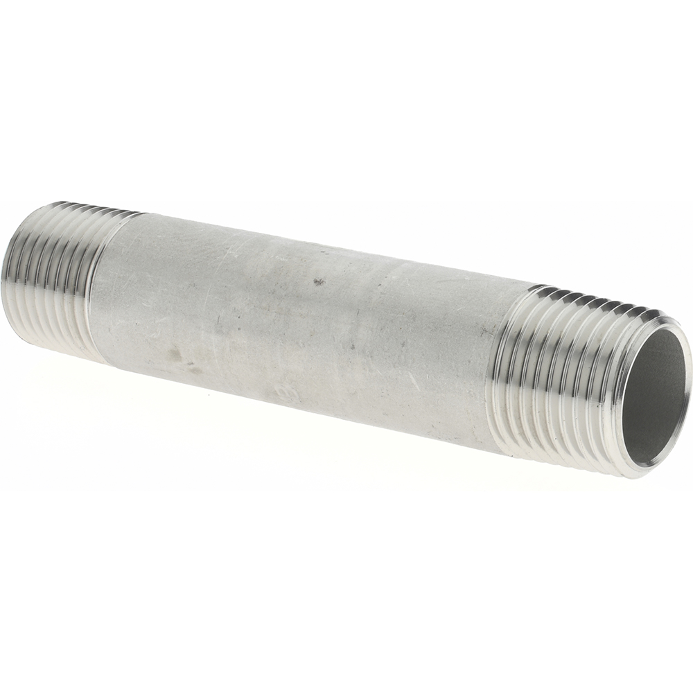 Merit Brass Stainless Steel Pipe Nipple: 3/8" Pipe, Grade 316 & 316L - 6006-300