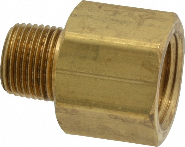 Parker Industrial Pipe Adapter: 3/8" Female Thread, 1/4" Male Thread, MNPTF x FNPTF - 222P-6-4