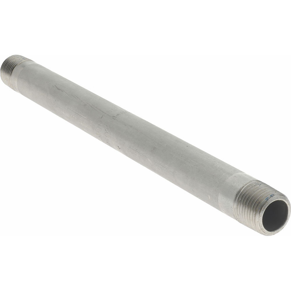 Merit Brass Stainless Steel Pipe Nipple: 3/8" Pipe, Grade 304 & 304L - 4006-800