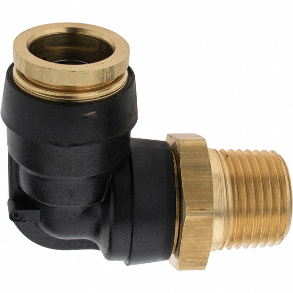 Norgren Push-to-Connect Tube x Metric Thread Fitting: 90 deg Swivel Elbow, 6.00 mm OD - C02470605