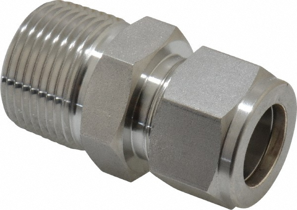 Ham-Let Compression Tube Connector: 1/2" Tube OD, Compression x MNPT - 3002013