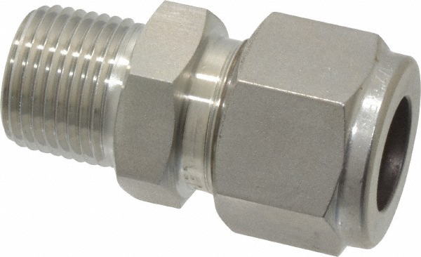 Ham-Let Compression Tube Connector: 1/2" Tube OD, Compression x MNPT - 3002013