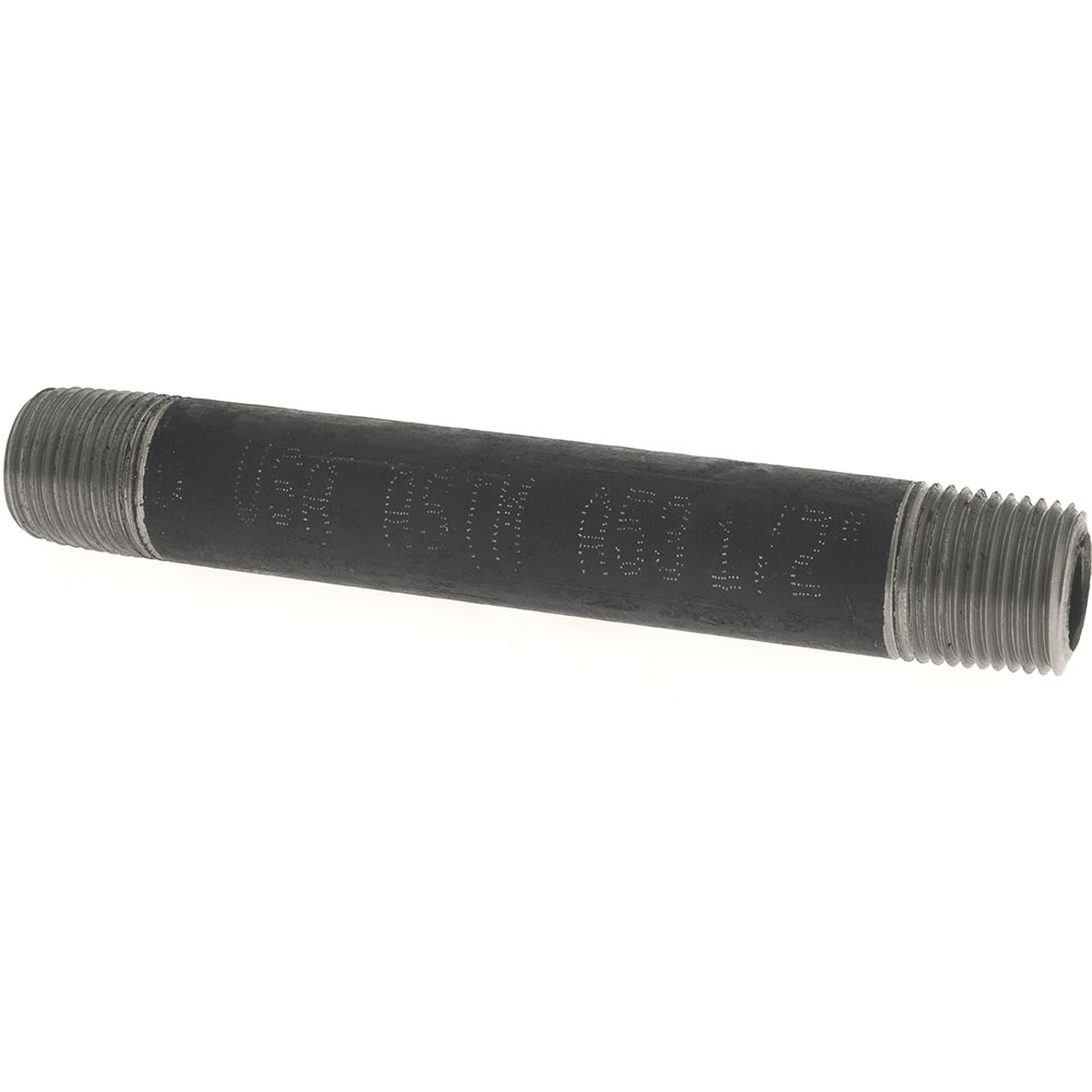 Value Collection Black Pipe Nipple: 1/2" Dia x 5-1/2" Long, Schedule 80 - 583-055XSBC