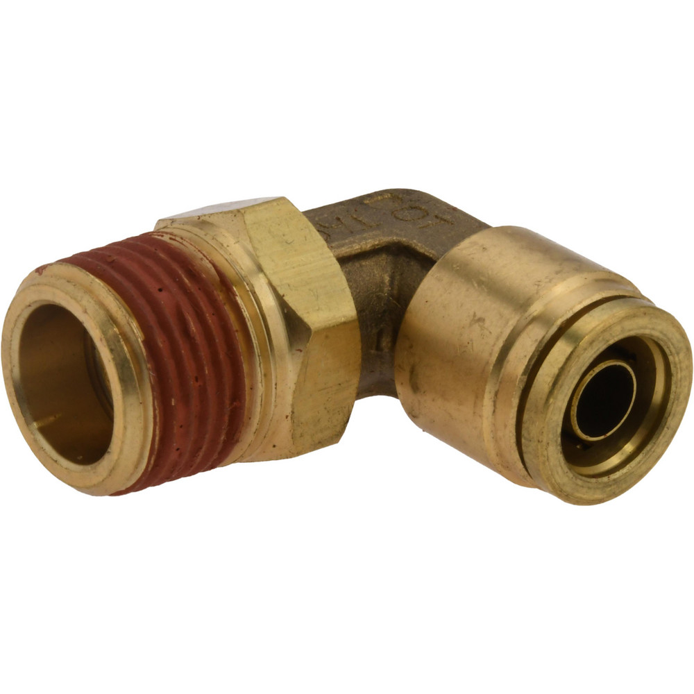 PRO-SOURCE Push-to-Connect Push-to-Connect x MNPT Fitting: 90 deg Swivel Elbow, NPT, 3/8" OD - PC69-DOTS-66