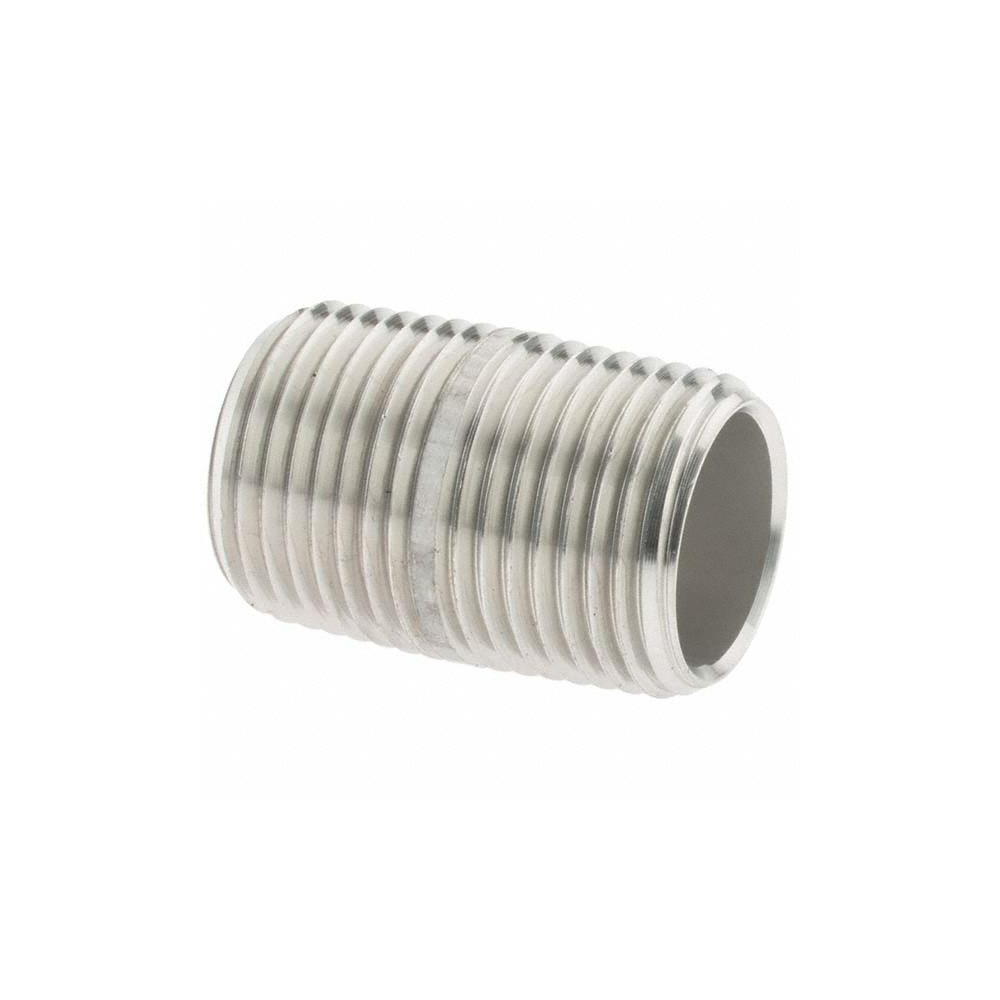Value Collection Stainless Steel Pipe Nipple: 3/8" Pipe, Grade 316 & 316L - 6BN3/8*1