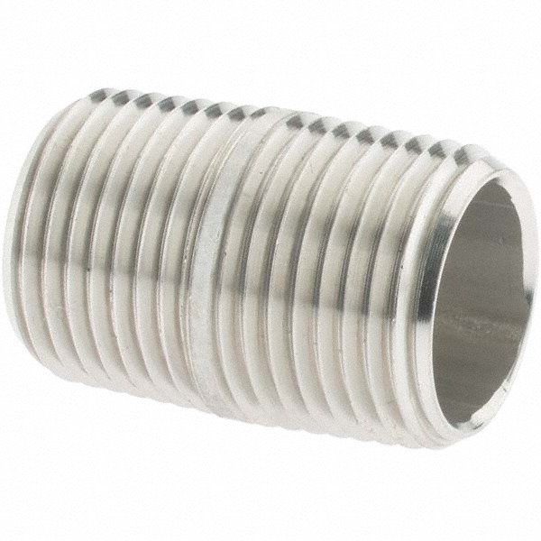 Value Collection Stainless Steel Pipe Nipple: 3/8" Pipe, Grade 316 & 316L - 6BN3/8*1