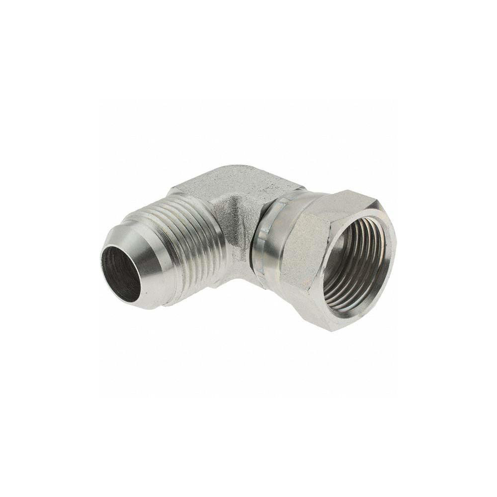 Parker Steel Flared Tube 90 Deg Elbow: 3/4" OD, 37 deg Flared Angle - KP70895