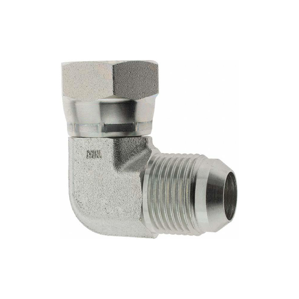Parker Steel Flared Tube 90 Deg Elbow: 3/4" OD, 37 deg Flared Angle - KP70895