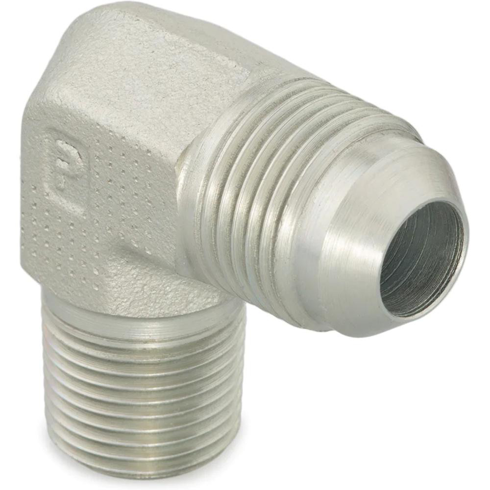 Parker Steel Flared Tube 90 Deg Elbow: 3/4" OD, 37 deg Flared Angle - KP70895