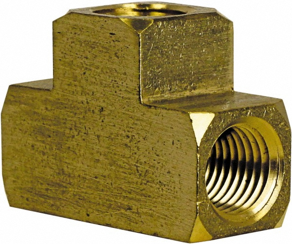 CerroBrass Industrial Pipe Female Tee: 1/4" Female Thread, FNPT - 28025