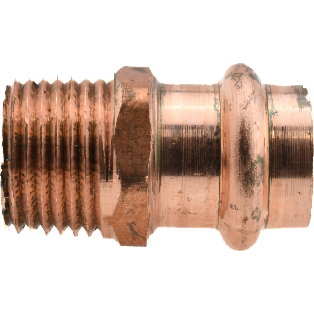 NIBCO Wrot Copper Pipe Adapter: 1/2" Fitting, P x M, Press Fitting, Lead Free - 9030600PC