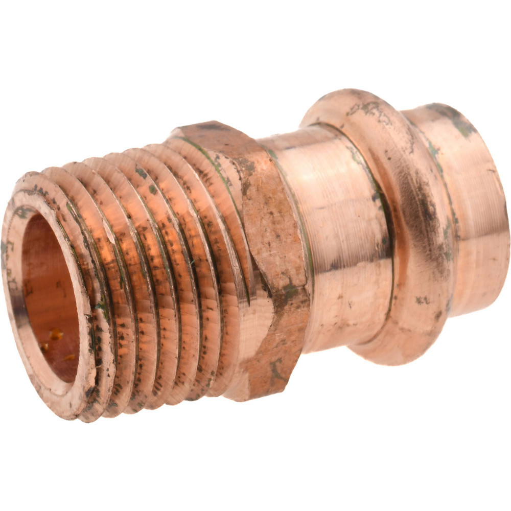 NIBCO Wrot Copper Pipe Adapter: 1/2" Fitting, P x M, Press Fitting, Lead Free - 9030600PC