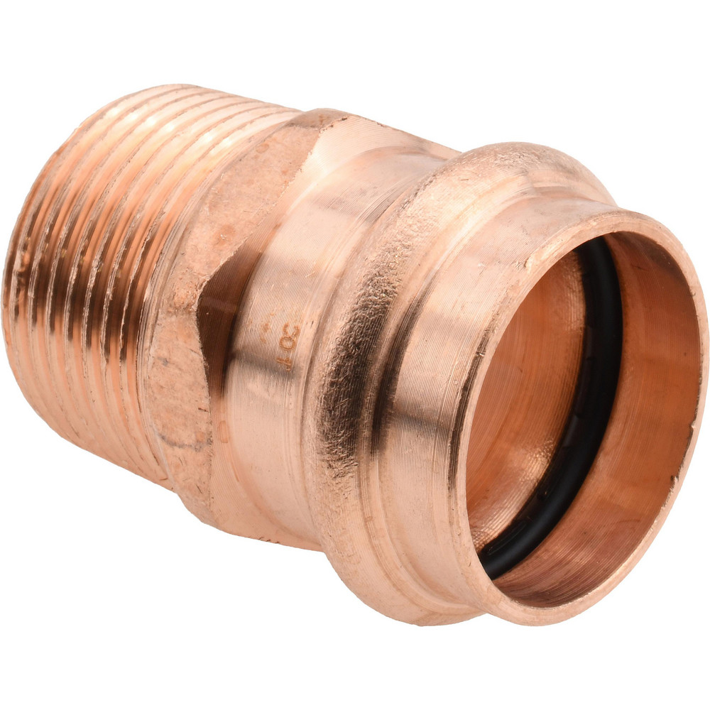 Merit Brass Brass Pipe Nipple: Threaded on Both Ends, 2" OAL, 1-1/4" NPT - 2120-200