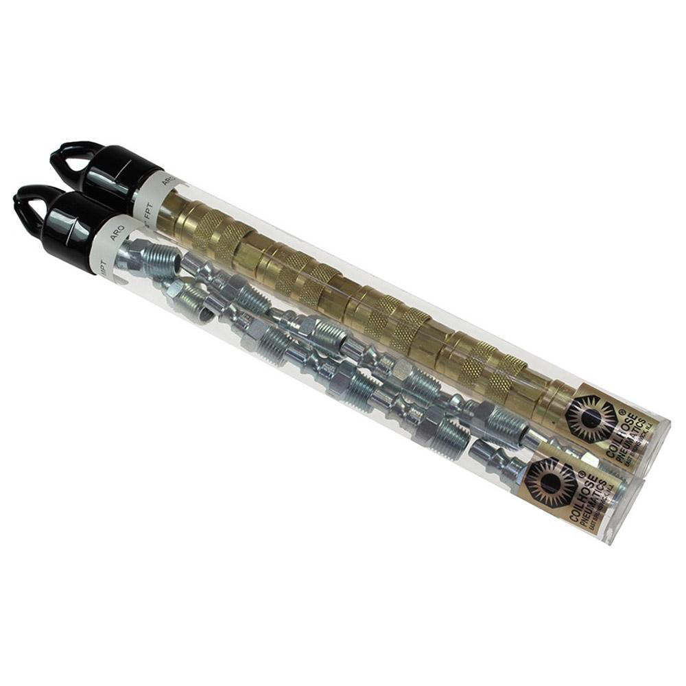 Value Collection 10 Piece 1/4" Body 1/4 NPT 215 psi Steel ARO Pneumatic Coupling Plug Set - 2521682521