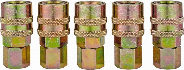 Value Collection 10 Piece 1/4" Body 1/4 NPT 215 psi Steel ARO Pneumatic Coupling Plug Set - 2521682521