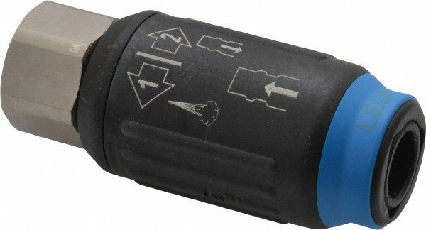Legris Pneumatic Hose Coupling: 3/8" Thread, 1/4" Body Dia, Industrial Interchange - 9415U06 18