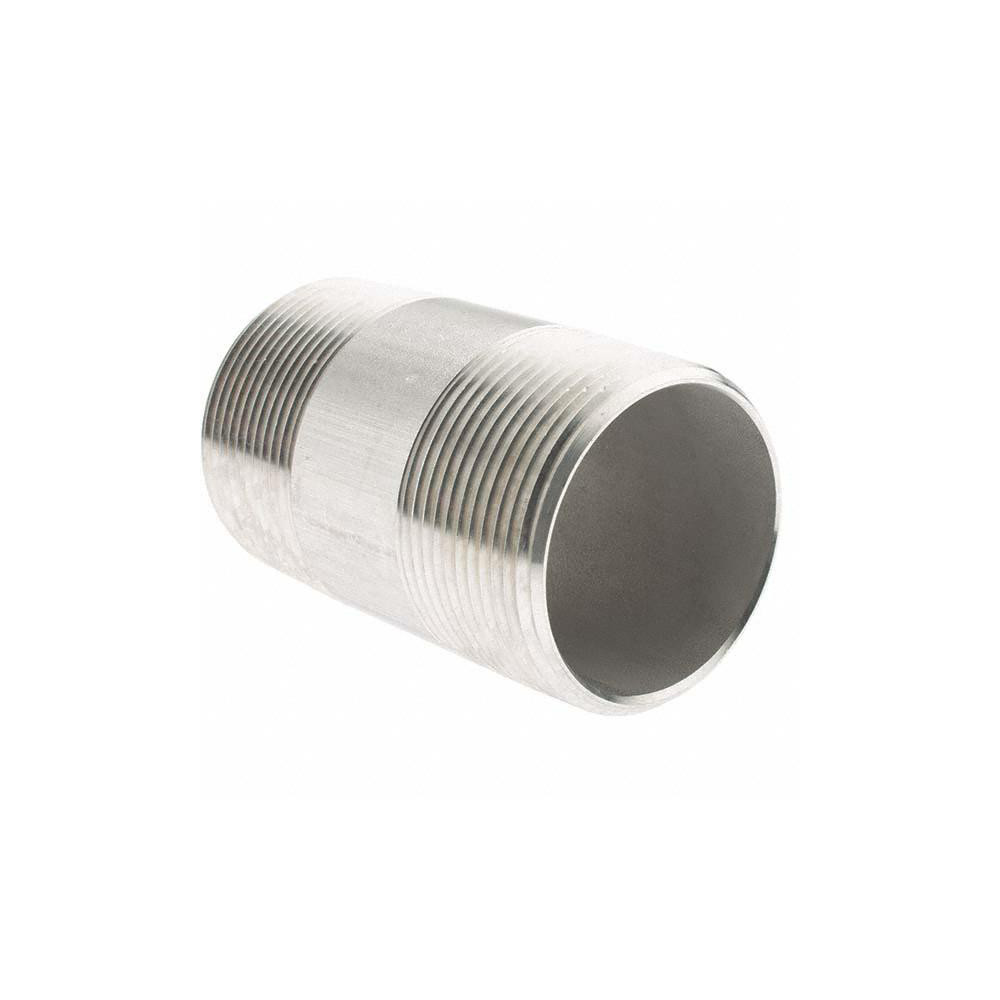 Value Collection Stainless Steel Pipe Nipple: 1-1/2" Pipe, Grade 304 & 304L - 4BN11/2*3