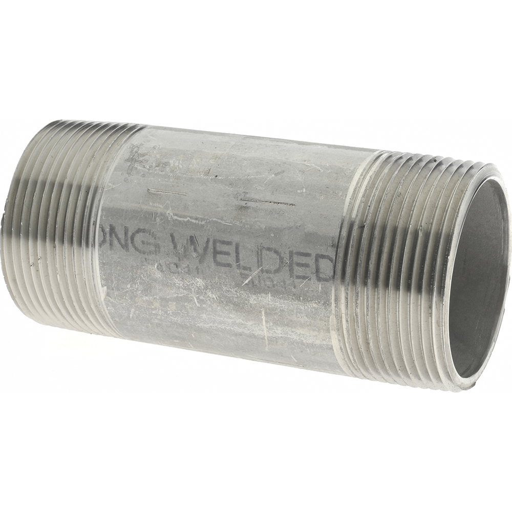 Value Collection Stainless Steel Pipe Nipple: 1-1/2" Pipe, Grade 304 & 304L - 4BN11/2*3