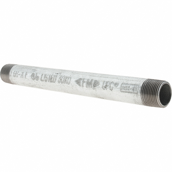 Value Collection Galvanized Pipe Nipple: 3/4", 10" Long, Schedule 40, Steel - NG05100