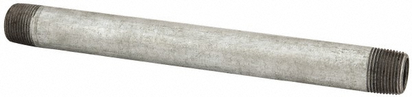 Value Collection Galvanized Pipe Nipple: 3/4", 10" Long, Schedule 40, Steel - NG05100