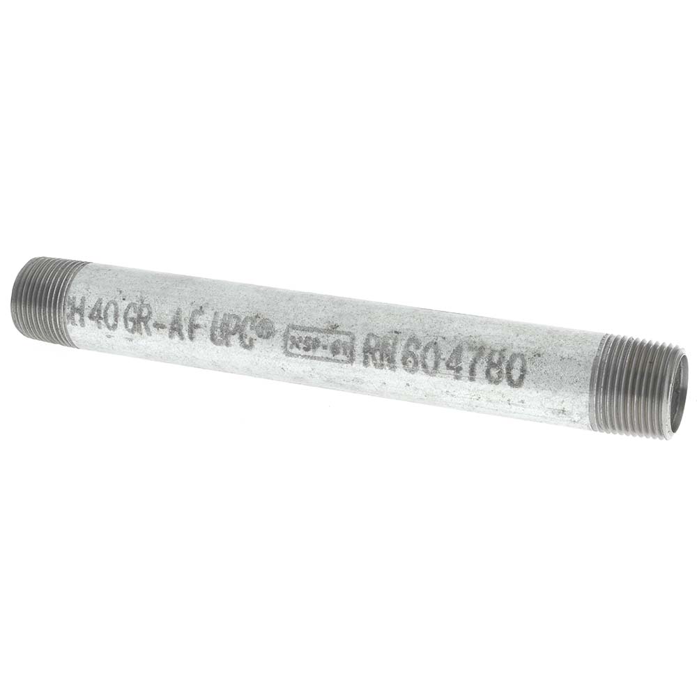 Value Collection Galvanized Pipe Nipple: 3/4", 10" Long, Schedule 40, Steel - NG05100